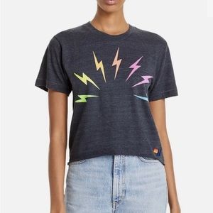 rainbow lightning bolt aviator nation t shirt size medium